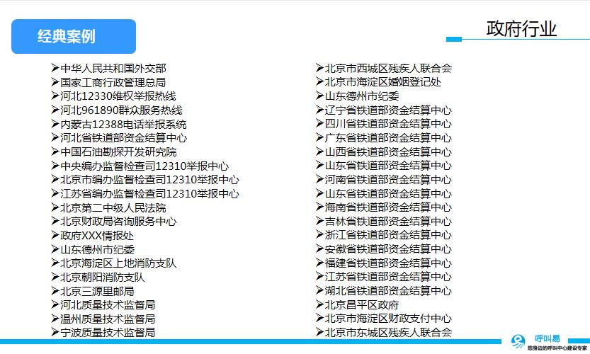 呼叫易政府行業(yè)案例
