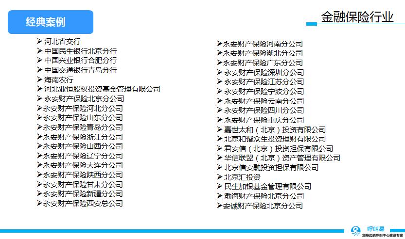 呼叫中心金融保險行業(yè)案例